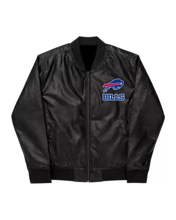 NFL Buffalo Bills Black Leather Varsity Jacket