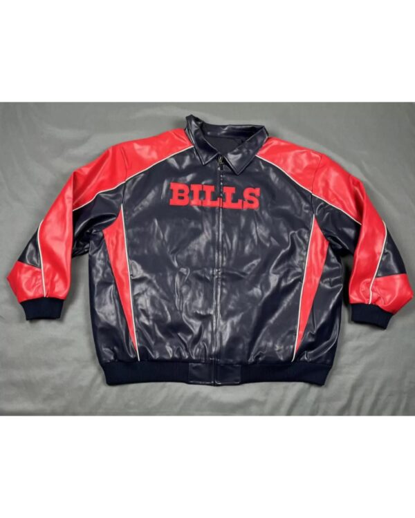 NFL Buffalo Bills Navy And Red Leather Jacket