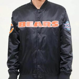 NFL Chicago Bears Black Satin Jacket
