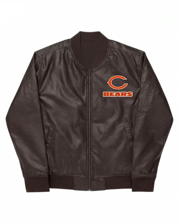 NFL Chicago Bears Brown Leather Varsity Jacket