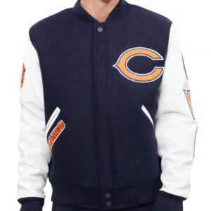 NFL Chicago Bears Navy And White Varsity Jacket