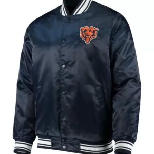 NFL Chicago Bears Navy Blue Satin Jacket