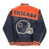 NFL Chicago Bears Orange Jeff Hamilton Leather Jacket