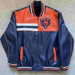 NFL Chicago Bears Tricolor Leather Jacket