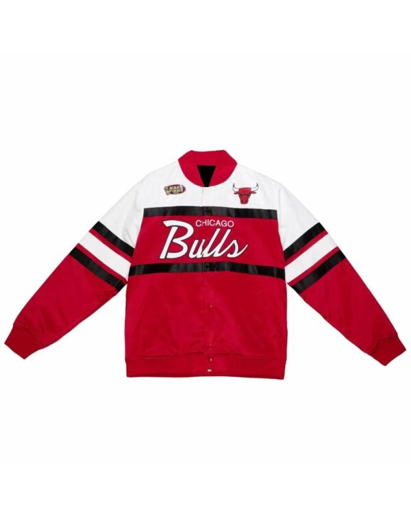 NFL Chicago Bulls Red And White Satin Jacket