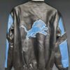 NFL Detroit Lions Black And Blue Leather Jacket