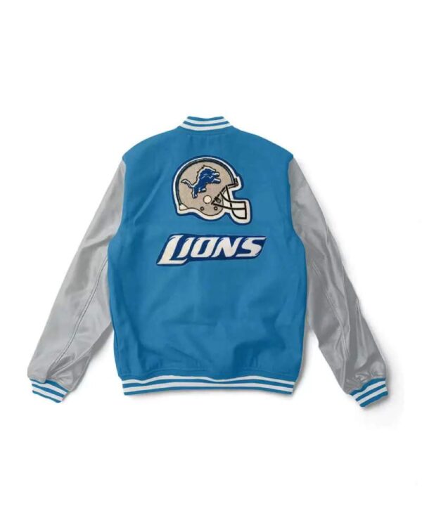 NFL Detroit Lions Blue And Gray Varsity Jacket