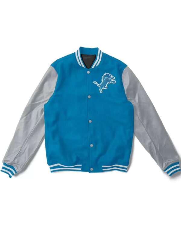 NFL Detroit Lions Blue And Gray Varsity Jacket