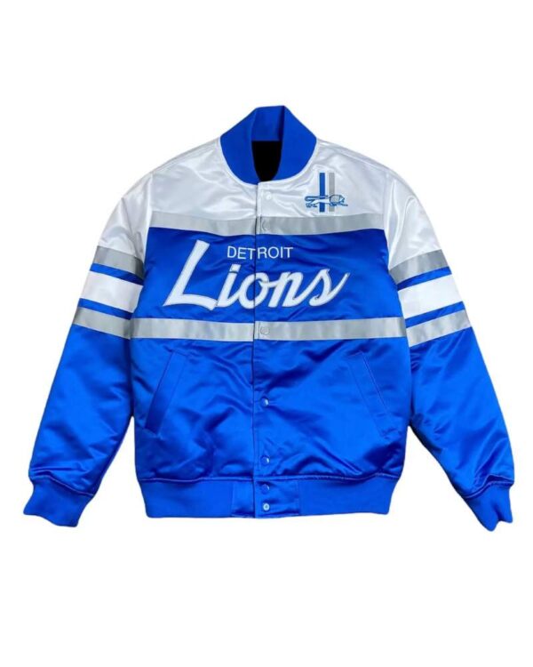 NFL Detroit Lions Blue And White Satin Jacket