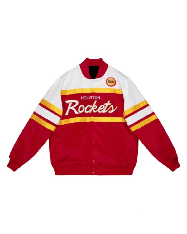 NFL Houston Rockets Red White Satin Jacket