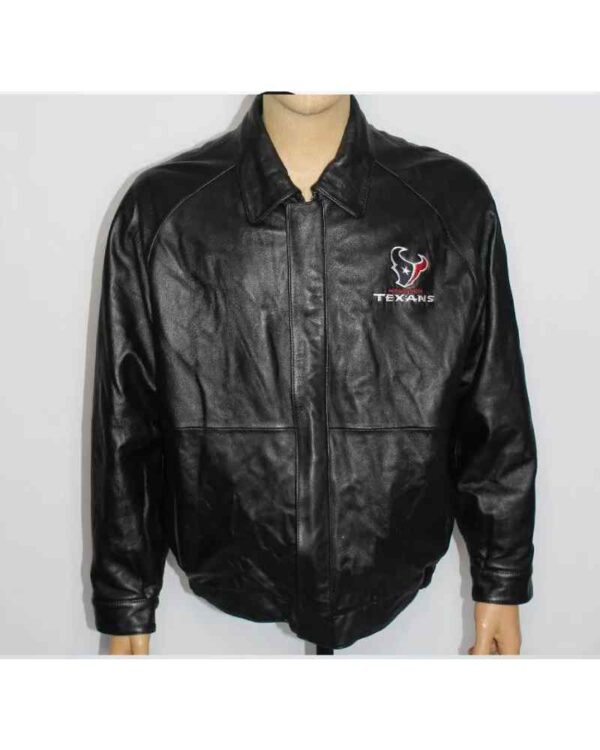 NFL Houston Texans Black Leather Jacket