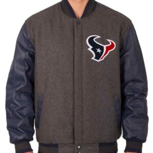 NFL Houston Texans Brown And Navy Varsity Jacket