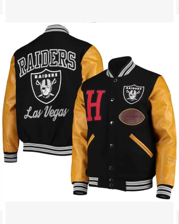 NFL Las Vegas Raiders Black And Gold Varsity Jacket