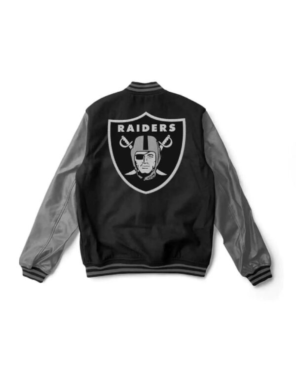 NFL Las Vegas Raiders Black And Silver Varsity Jacket