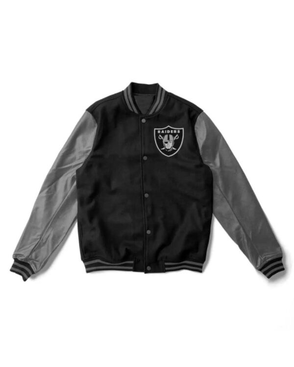 NFL Las Vegas Raiders Black And Silver Varsity Jacket