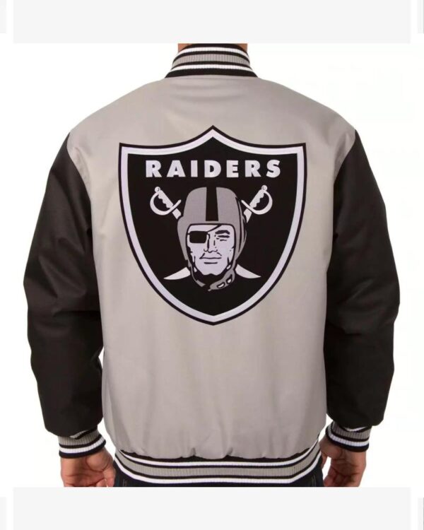 NFL Las Vegas Raiders Gray And Black Textile Jacket