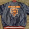 NFL Team Chicago Bears Navy Leather Jacket
