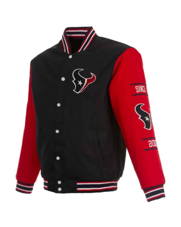 NFL Team Houston Texans Navy And Red Varsity Jacket