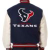NFL Team Houston Texans Navy And White Varsity Jacket