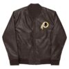 NFL Washington Redskins Brown Leather Varsity Jacket