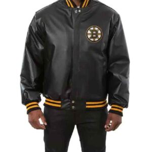NHL Boston Bruins Leather Black Jacket