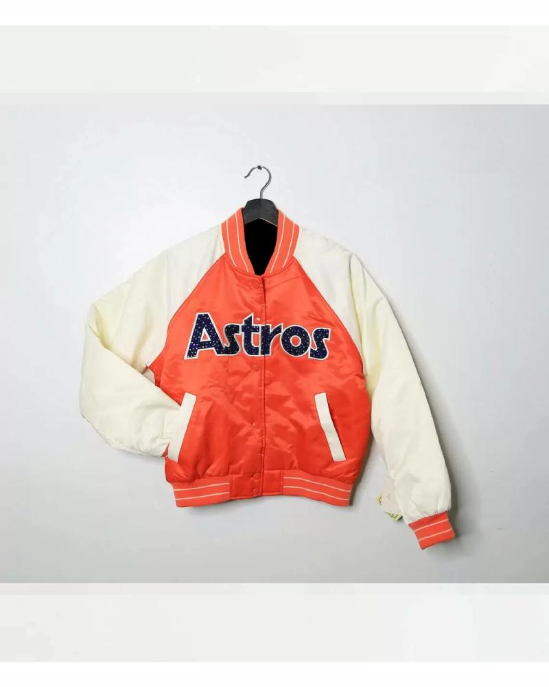 Houston Astros City Collection White Varsity Satin Jacket