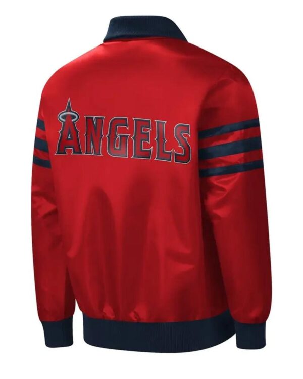 Starter Los Angeles Angels The Captain II Red Full-Zip Varsity Satin Jacket