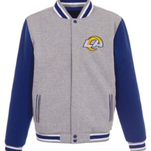 Varsity LA Rams Gray and Royal Blue Wool Jacket
