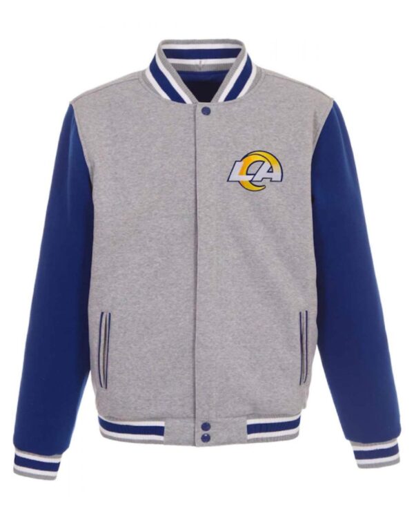 Varsity LA Rams Gray and Royal Blue Wool Jacket