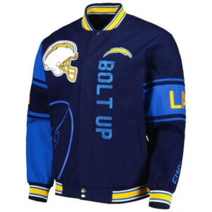Men's JH Design Navy/Powder Blue Los Angeles Chargers Twill Full-Snap Jacket