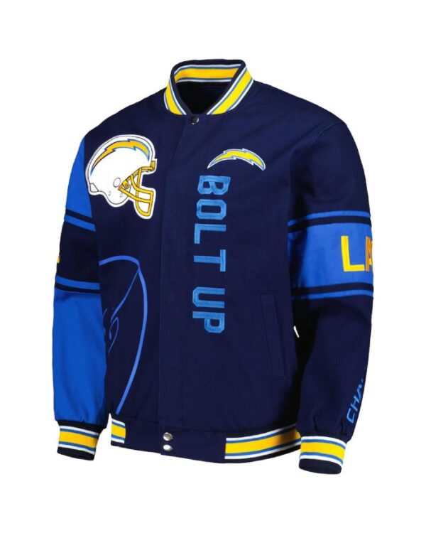 Men's JH Design Navy/Powder Blue Los Angeles Chargers Twill Full-Snap Jacket