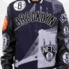 Pro Standard Brooklyn Nets Remix Black Printed Varsity Jacket