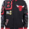 Pro Standard Chicago Bulls Black and Red Varsity Jacket