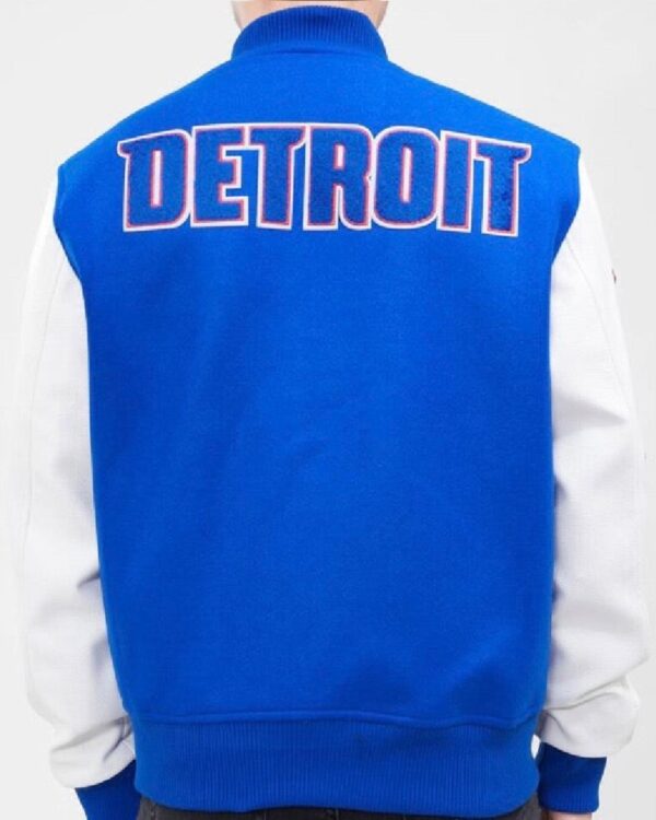 Pro Standard Detroit Pistons Varsity Royal Blue and White Jacket