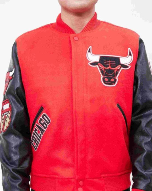Pro Standard Chicago Bulls Red and Black Varsity Jacket