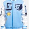 Pro Standard Memphis Grizzlies Blue and White Varsity Jacket
