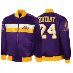 Purple Kobe Bryant Satin Los Angeles Lakers Jacket