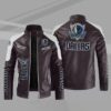 Purple White Dallas Mavericks Block Leather Jacket