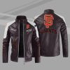 Purple White San Francisco Giants Block Leather Jacket