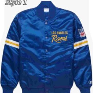 Starter NFL 90’s Rams Bomber Royal Blue Satin Jacket