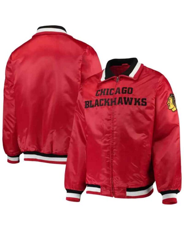 Red Chicago Blackhawks Captain II Satin Jacket