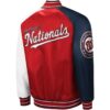 Red Navy Washington Nationals Reliever Satin Jacket