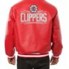Red NBA Los Angeles Clippers Leather Jacket