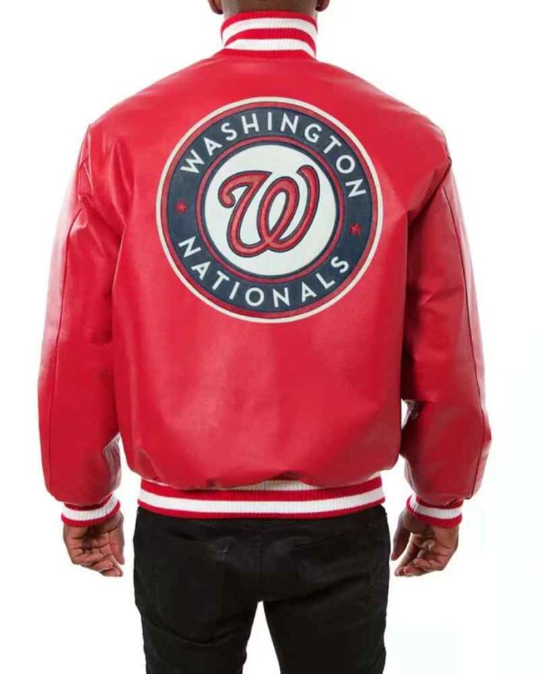 Red Washington Nationals Leather MLB Jacket