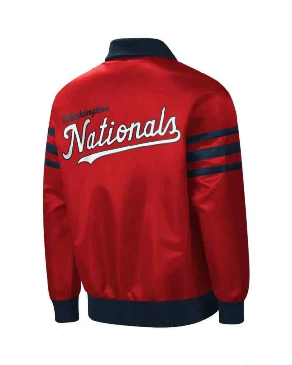 Red Washington Nationals The Captain II Zip Satin Jacket