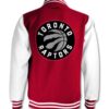 Red White Toronto Raptors Varsity Jacket