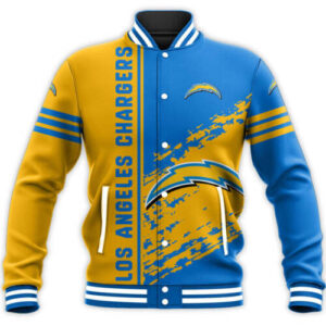 Chargers Blue Printed Bomber Jacket