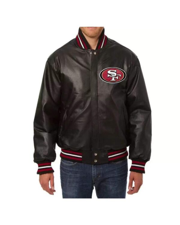 Vintage San Francisco 49ers Black Leather Jacket