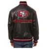 Vintage San Francisco 49ers Black Leather Jacket
