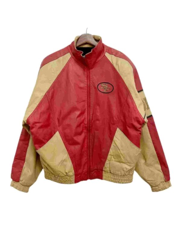 San Francisco 49ers Red And Cream Leather Jacket